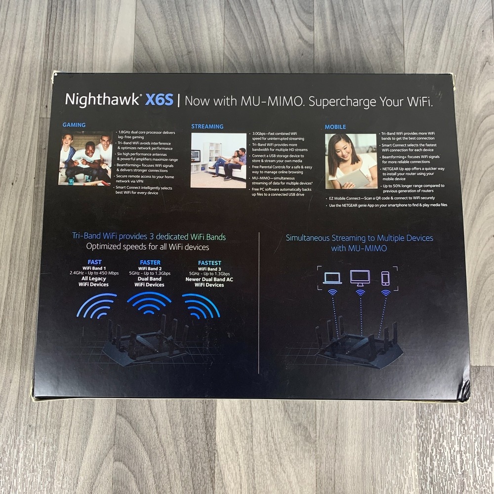 Netgear Nighthawk X6S AC3000 Tri-Band WiFi Router Model# R7900P NEW - Picture 5 of 8